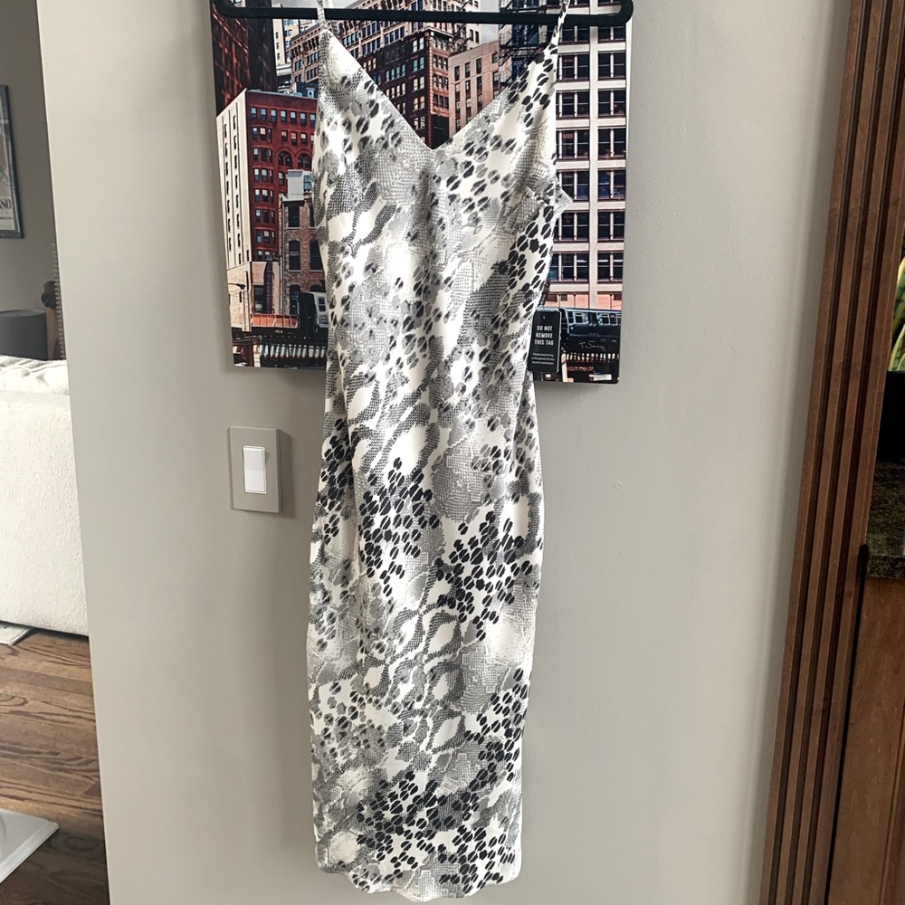 Satin Snakeskin Midi Dress - Express NWT!